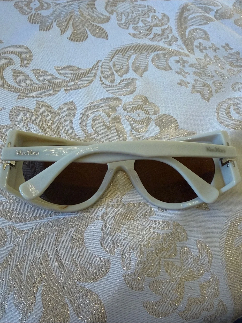 MaxMara White Frame Sunglasses with Brown Lenses